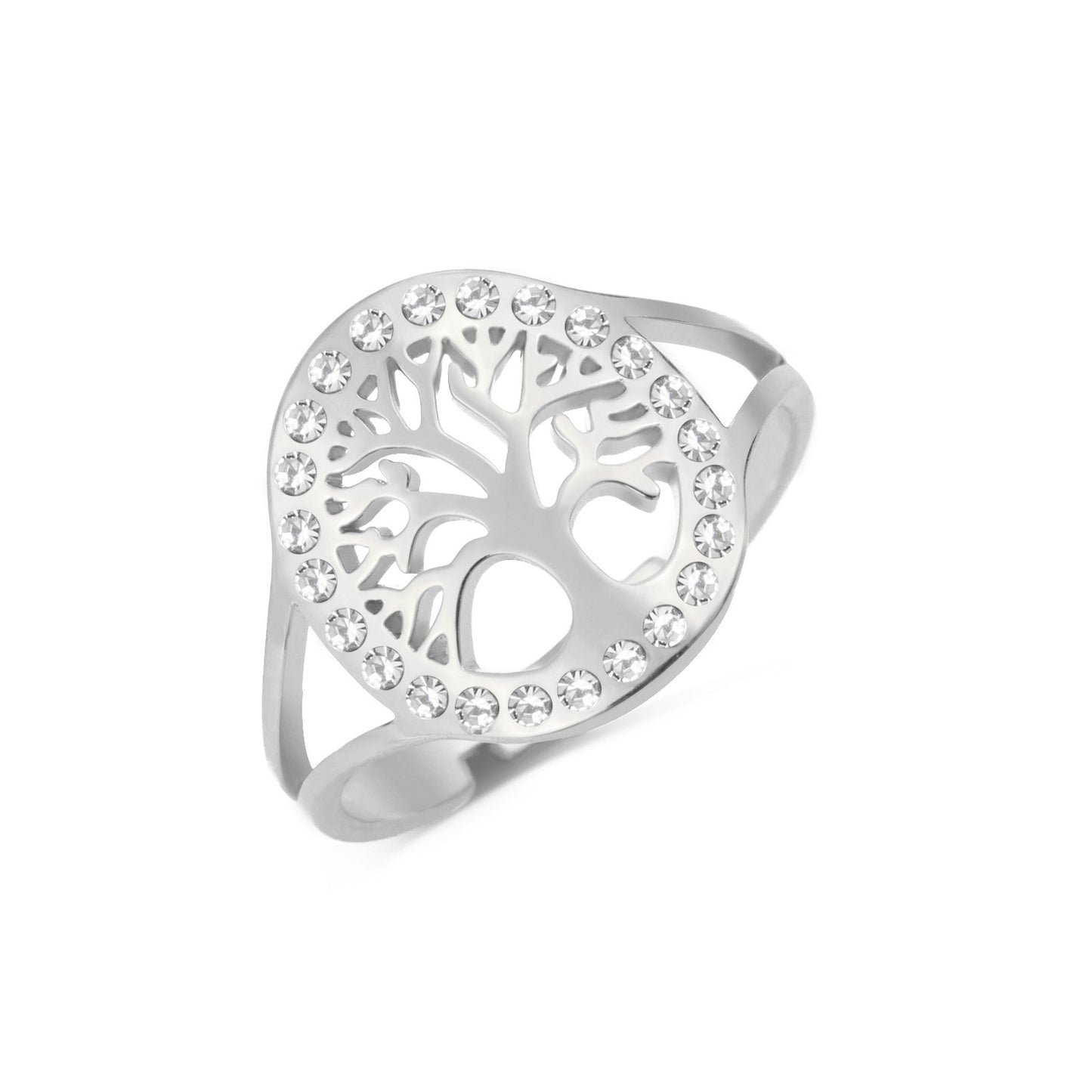 Spot Drill Hollow Tree Open Ring Jewelry