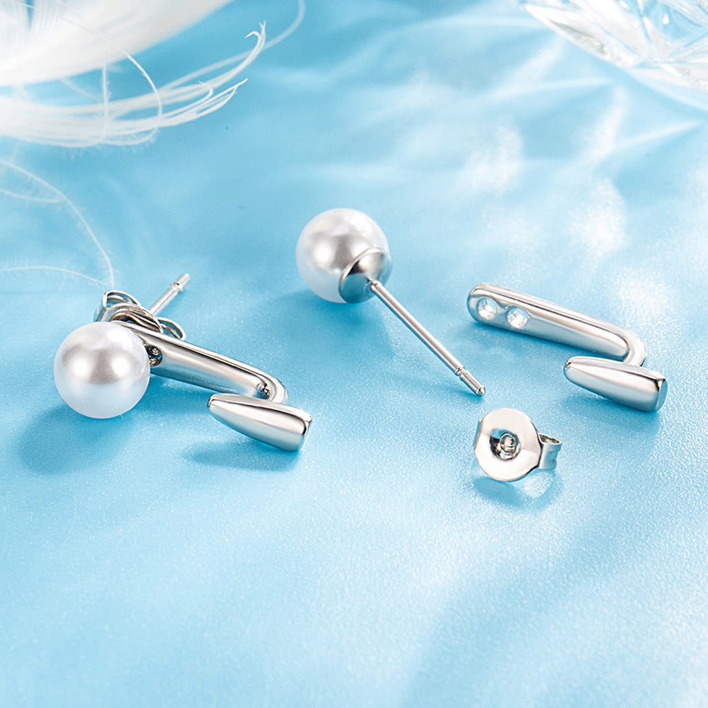 Simple Back-mounted Stud Earrings For Women