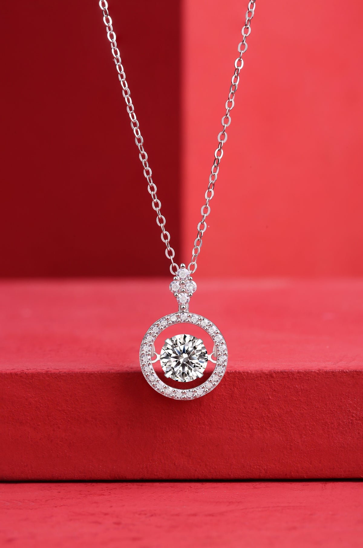 Fashionable And Trendy Jewelry Necklace Pendant Set With 1-carat Moissanite S925 Sterling Silver And Platinum Plating