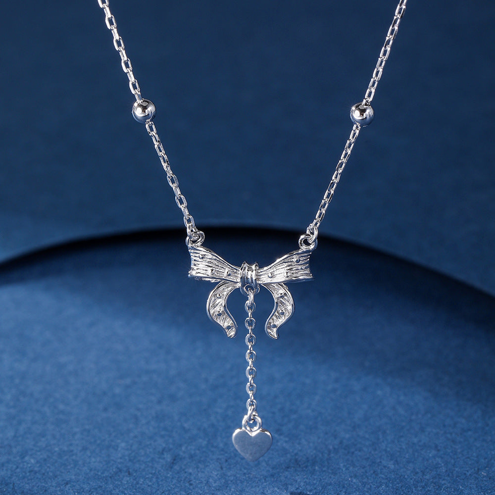 S925 Pure Silver Butterfly Heart Clavicle Chain