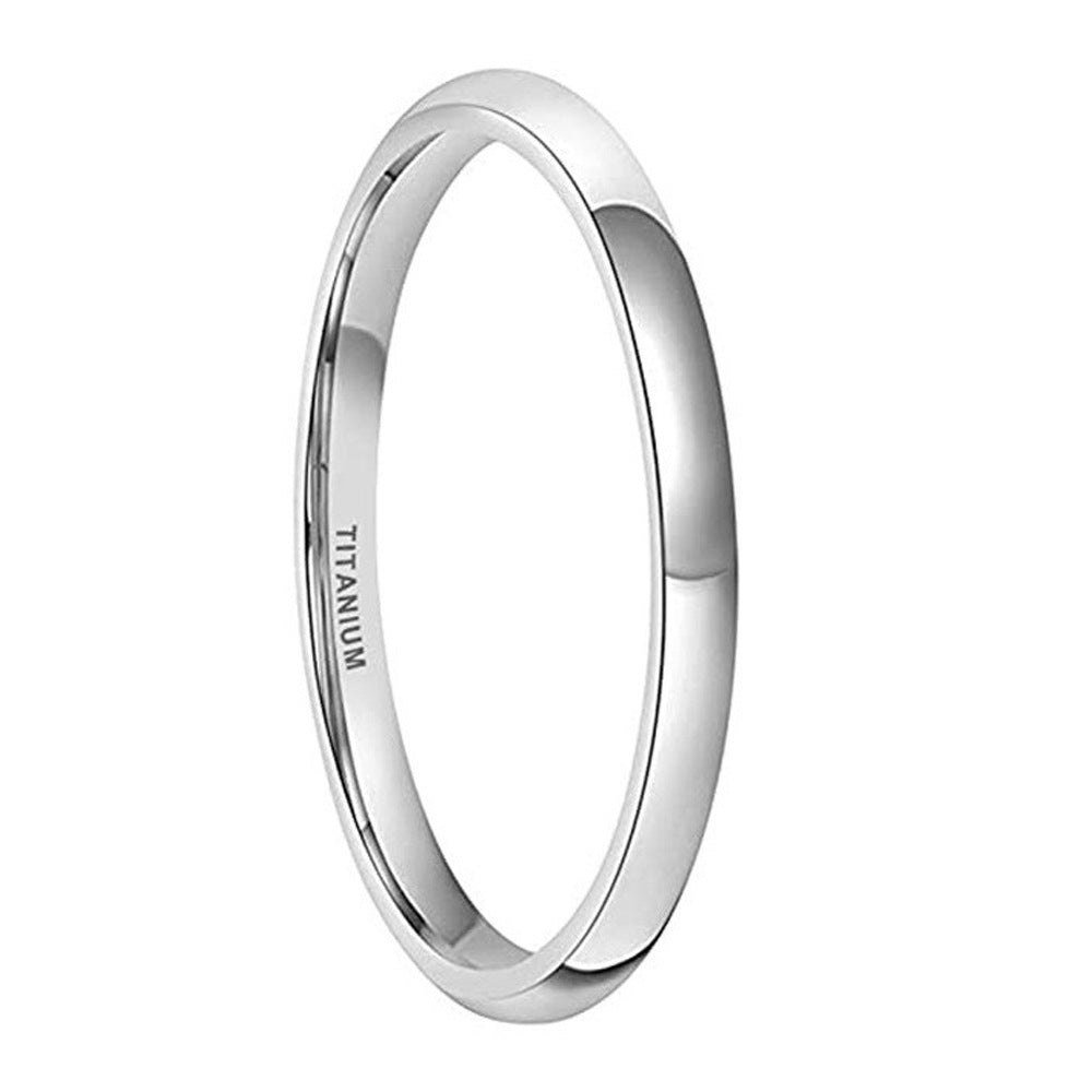 Fashion Unisex Silver Pure Titanium Ring