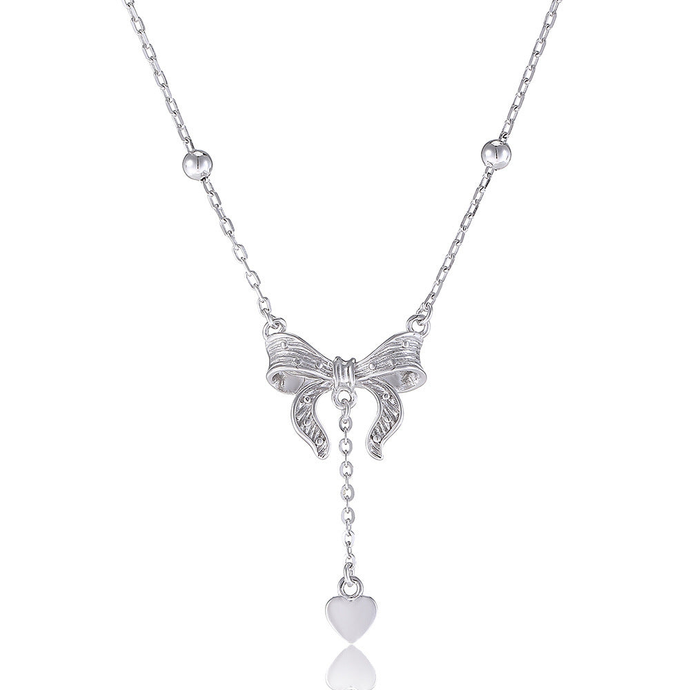 S925 Pure Silver Butterfly Heart Clavicle Chain