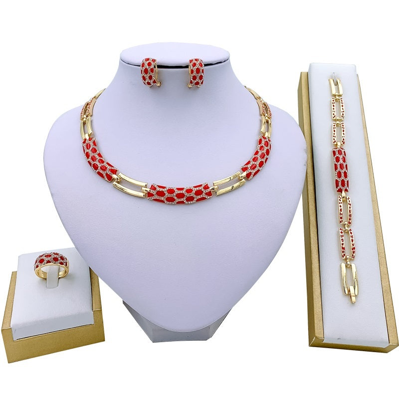 New style diamond earring necklace set