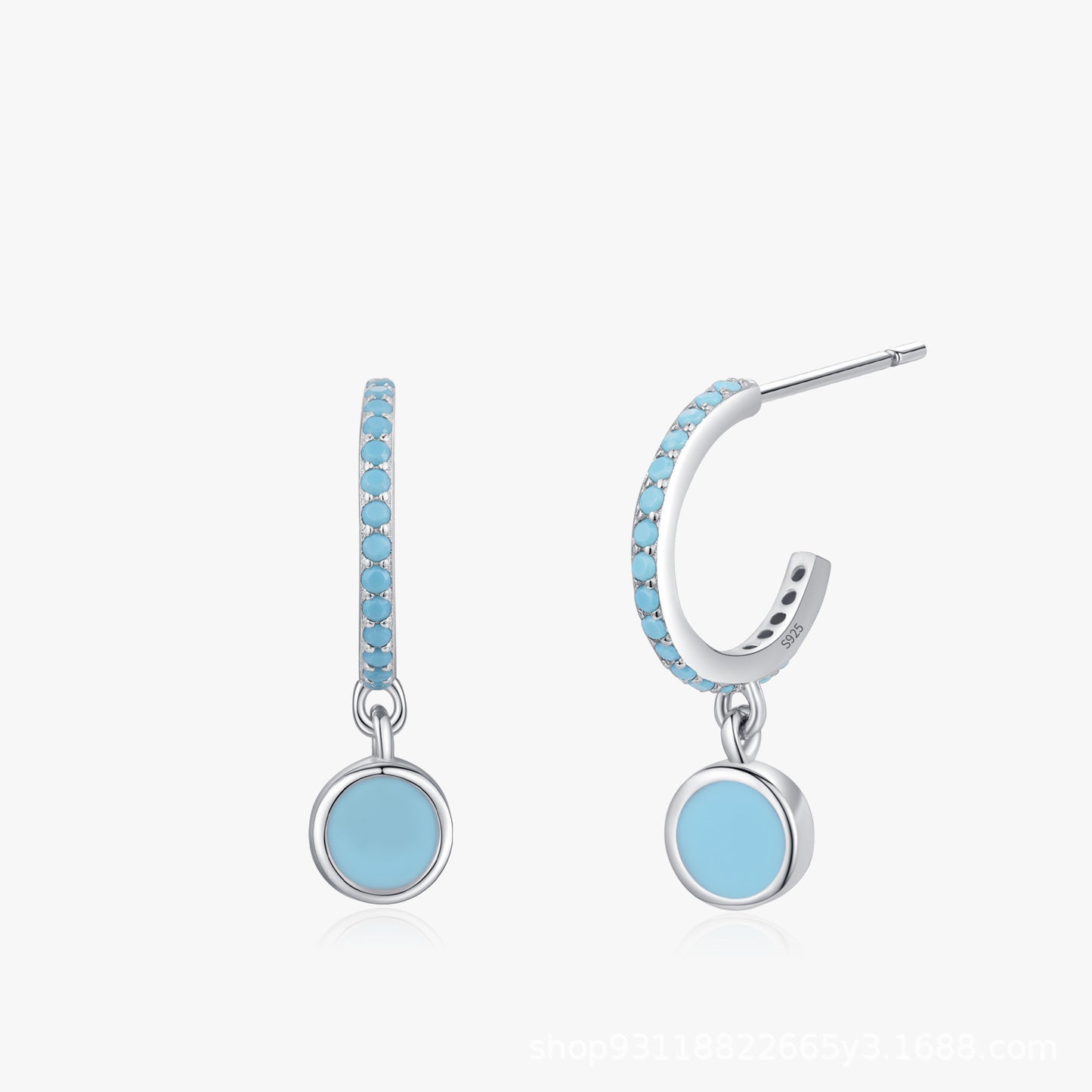 Sterling Silver Retro Enamel Earrings For Women