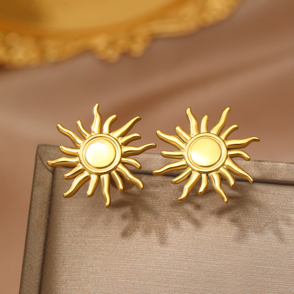 SUNFLOWER Stainless Steel High-key Dignified Earrings