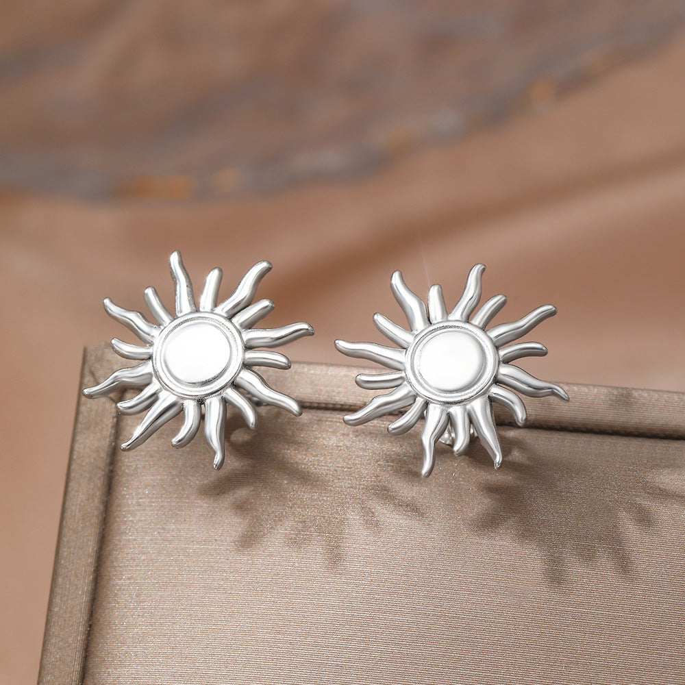 SUNFLOWER Stainless Steel High-key Dignified Earrings