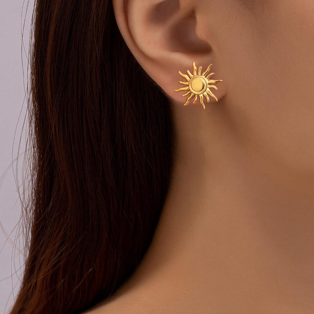 SUNFLOWER Stainless Steel High-key Dignified Earrings