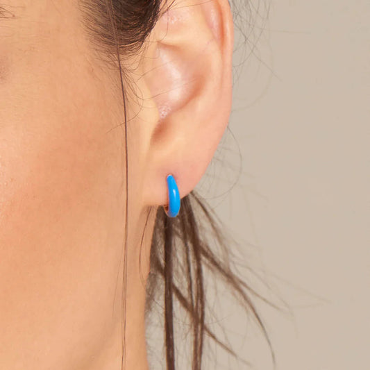 Color Epoxy Oval Curved Earrings For Women