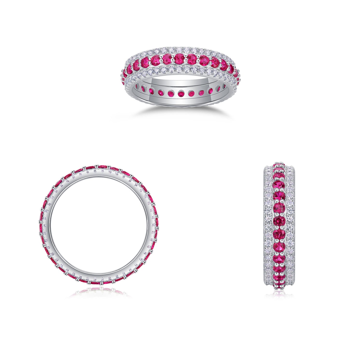 New 925 Silver Non-fading Synthetic Colored Gems Moissanite Ring