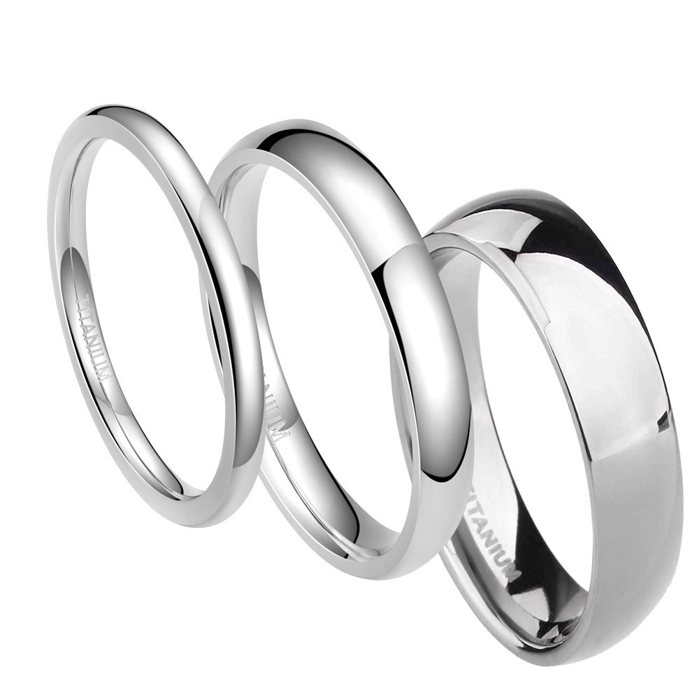 Fashion Unisex Silver Pure Titanium Ring