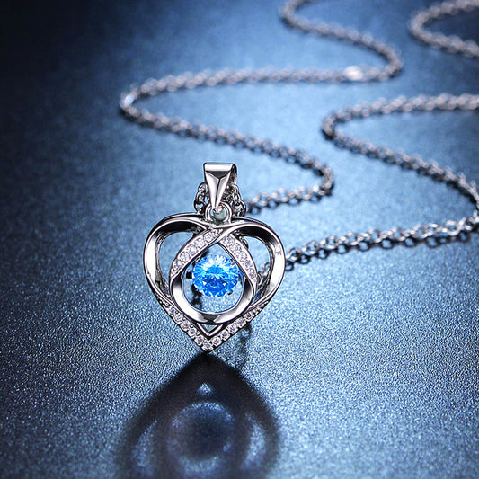 Eternal Beating Heart Necklace Women's Ocean Heart Simple Heart-shaped Necklace