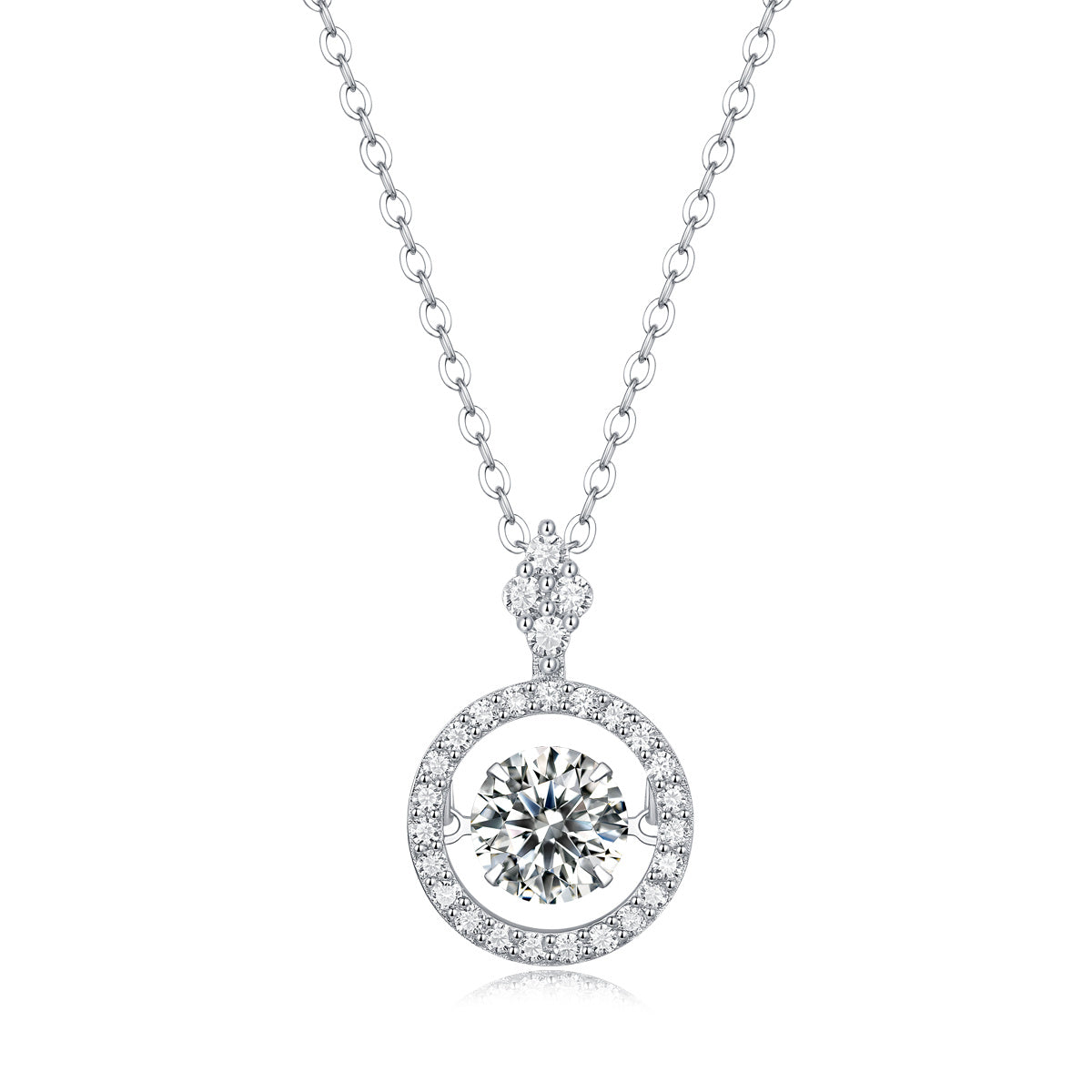 Fashionable And Trendy Jewelry Necklace Pendant Set With 1-carat Moissanite S925 Sterling Silver And Platinum Plating