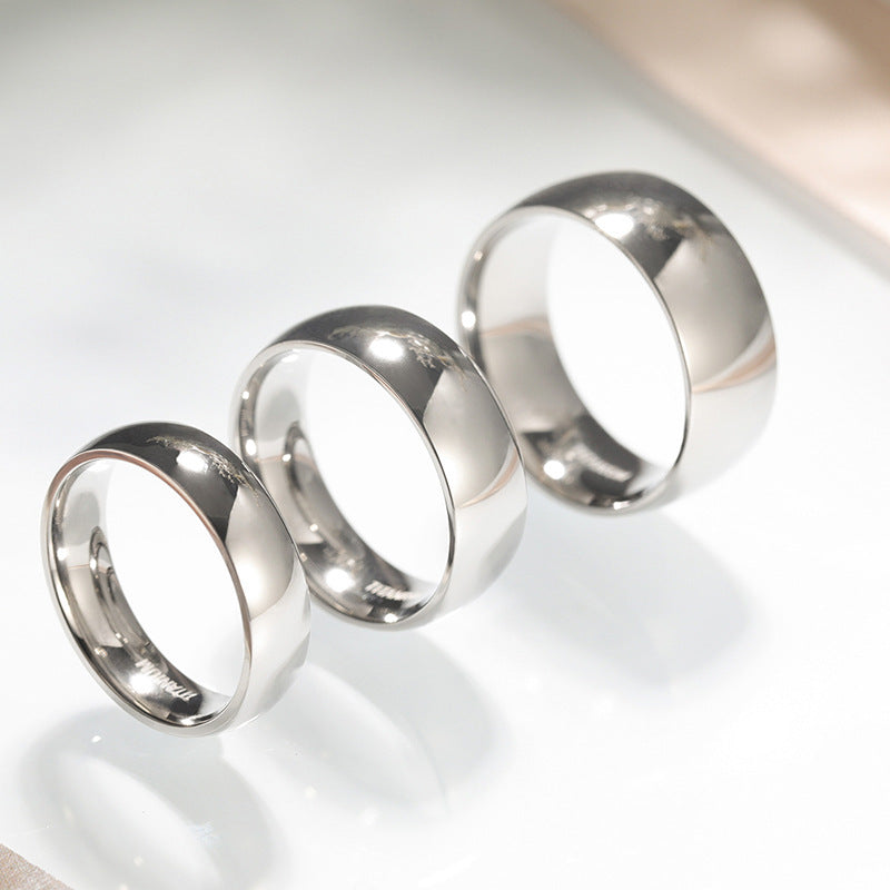 Fashion Unisex Silver Pure Titanium Ring